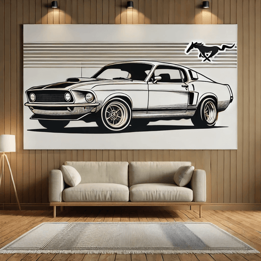 Classic Car Wall Art Rug- Timeless Automotive Decor Inspired by Ford
