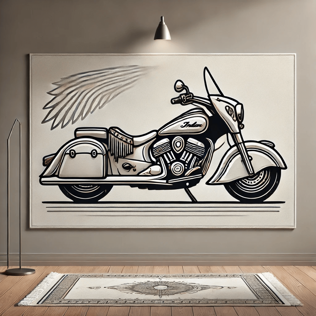 Motorcycle Wall Art Rug