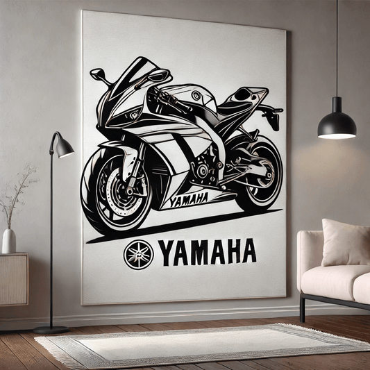 Motorcycle Wall Art Rug Inspired by Yamaha