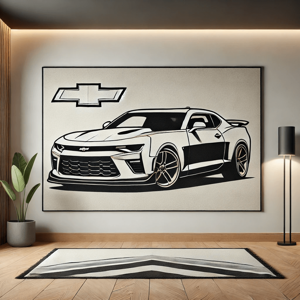 Modern Sports Car Wall Art Rug