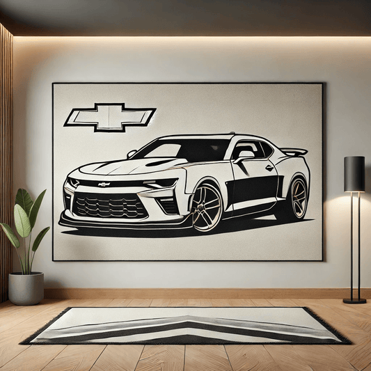 Modern Sports Car Wall Art Rug