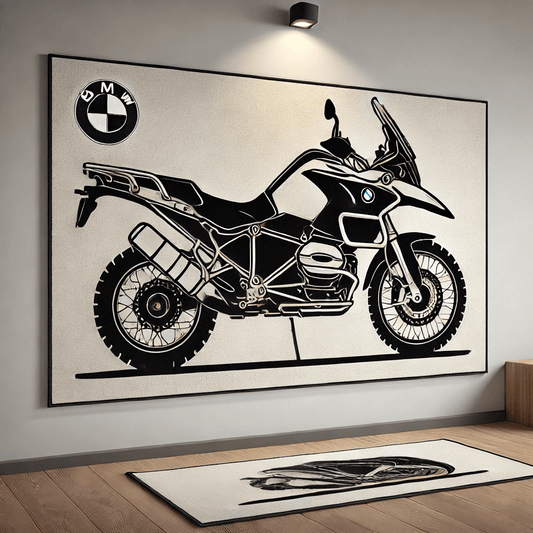 Motorcycle Wall Art Rug Inspired by BMW