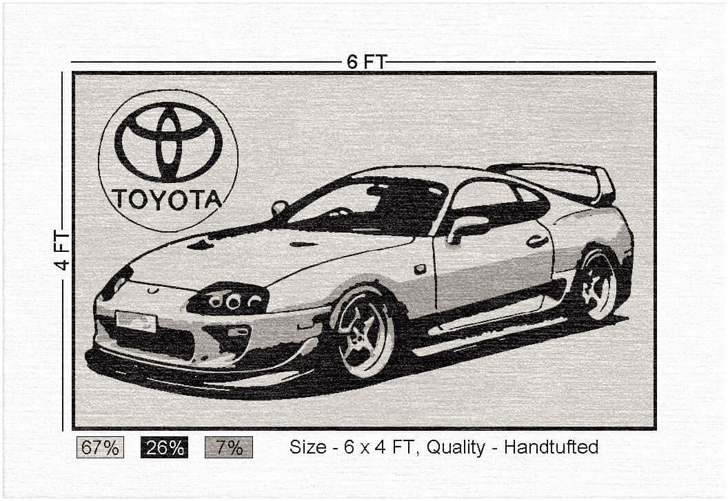 Tuner Car Wall Art Rug- High Performance Decor for Enthusiasts Inspired by Toyota