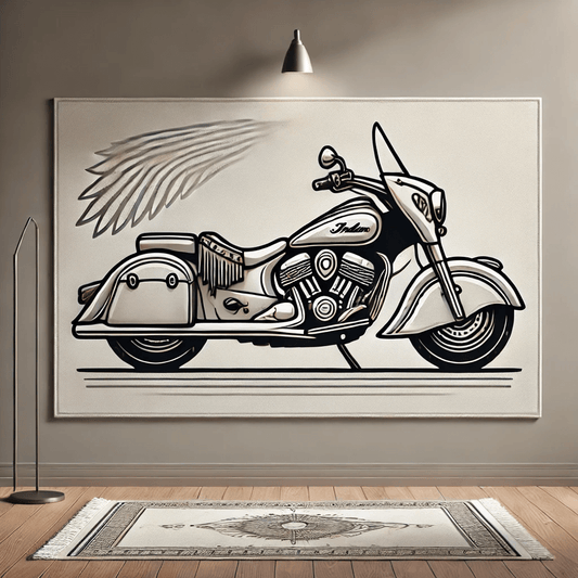 Motorcycle Wall Art Rug