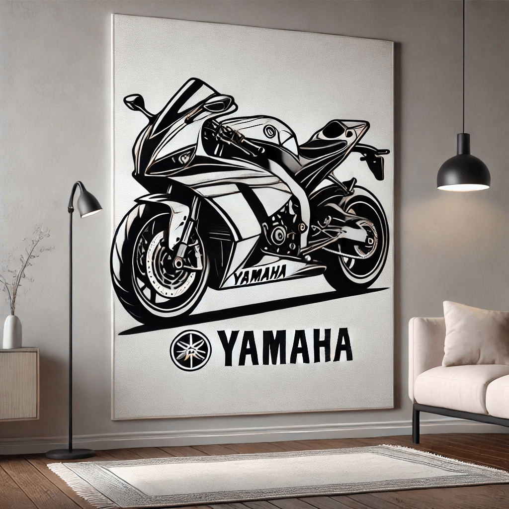 Motorcycle Wall Art Rug Inspired by Yamaha