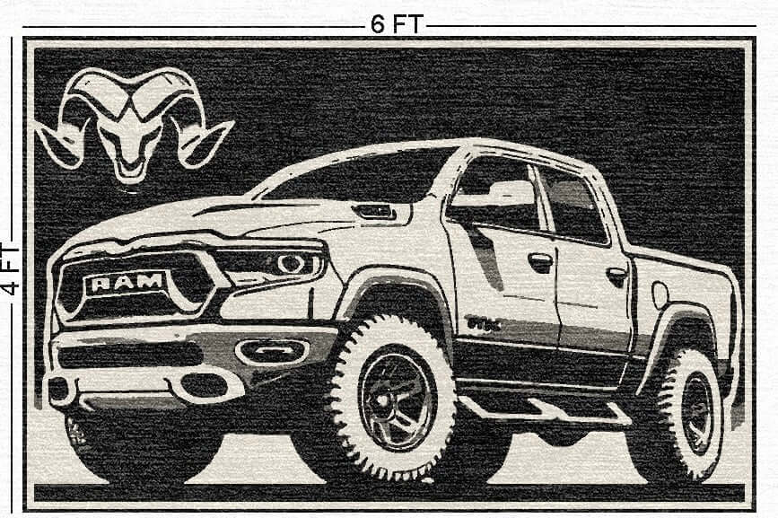 Truck Wall Art Rug Inspired by RAM