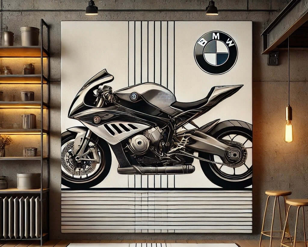 Motorcycle Wall Art Rug Inspired by BMW