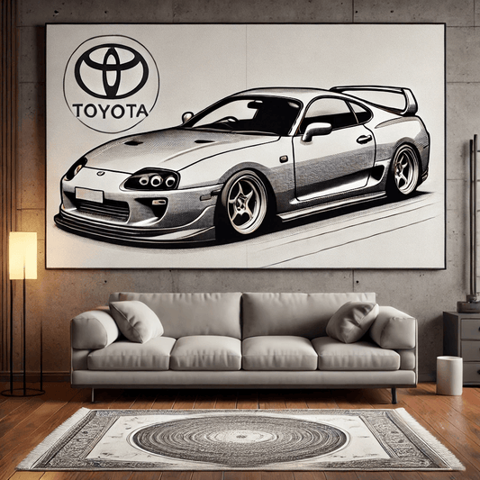 Tuner Car Wall Art Rug- High Performance Decor for Enthusiasts Inspired by Toyota