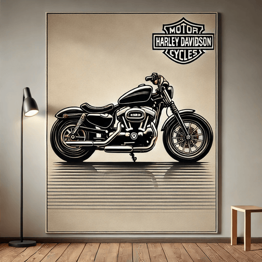 Motorcycle Wall Art Rug Inspired by Harley Davidson