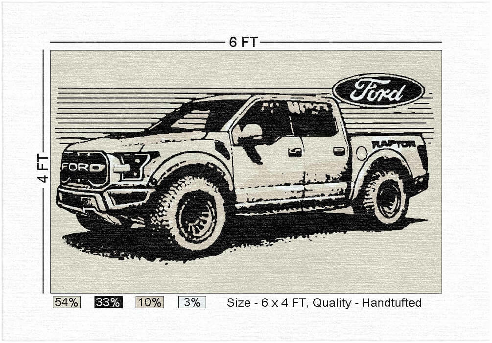 Truck Wall Art Rug Inspired by Ford