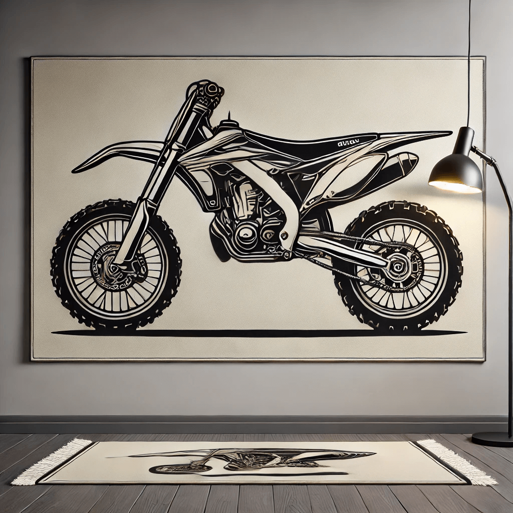 Motorcycle Wall Art Rug Inspired by Honda