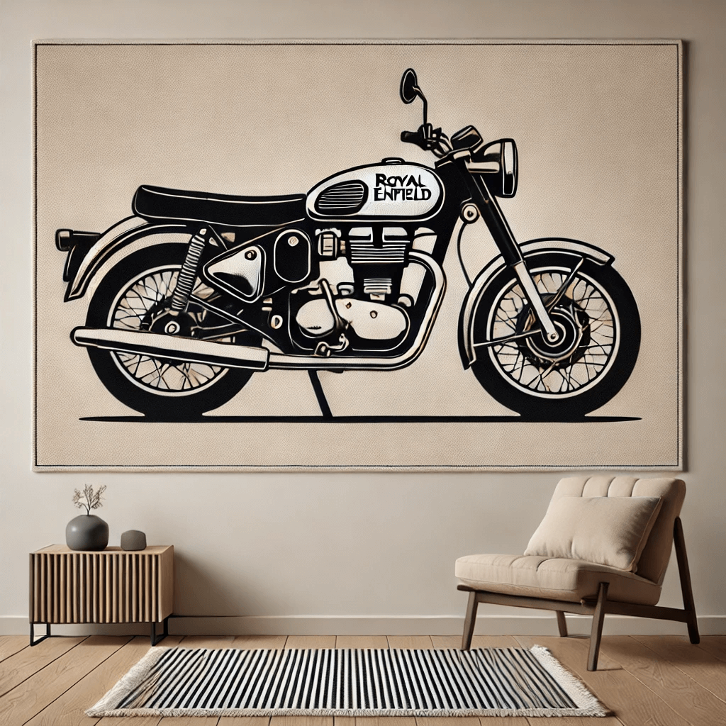 Motorcycle Wall Art Rug