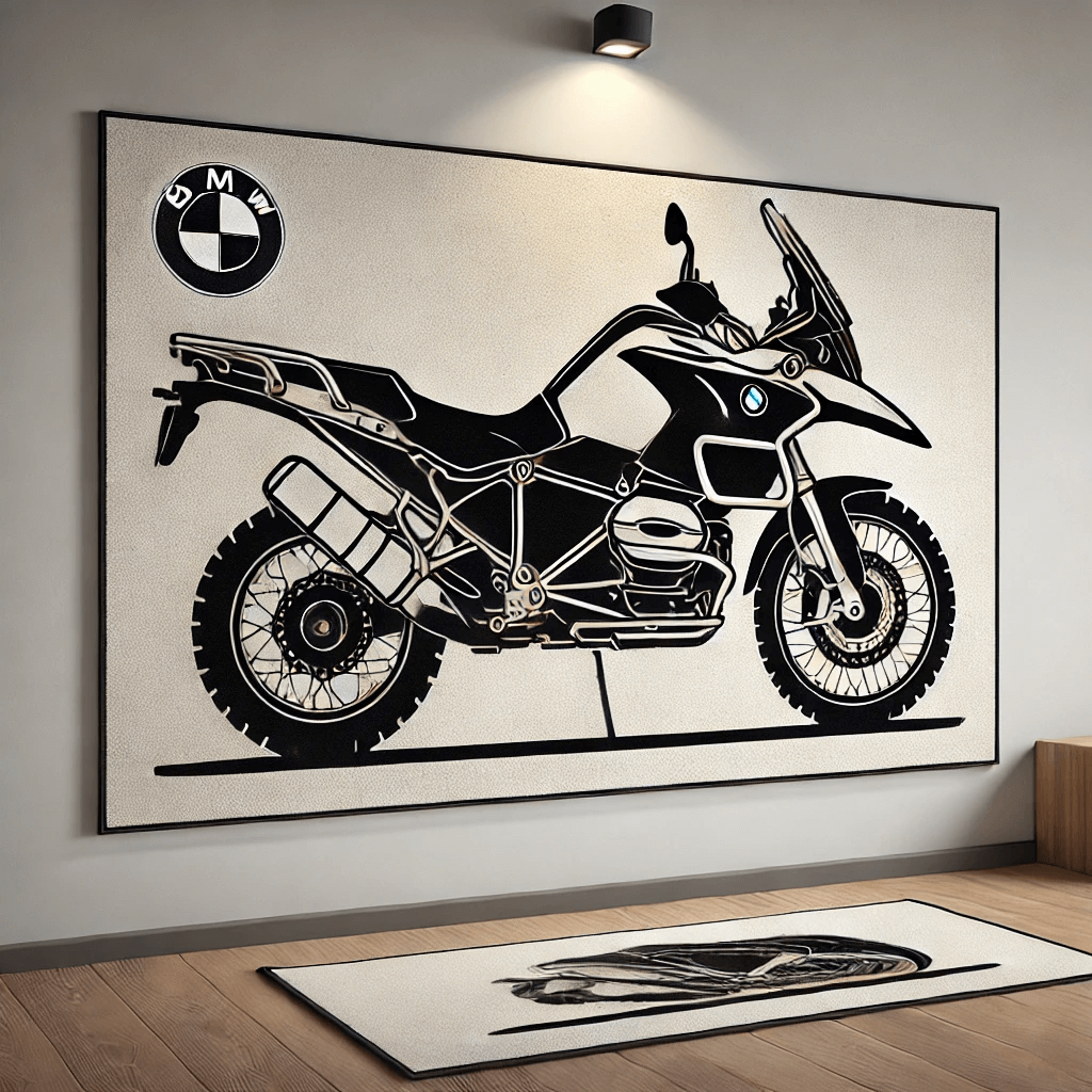 Motorcycle Wall Art Rug Inspired by BMW