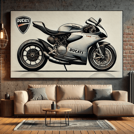Motorcycle Wall Art Rug Inspired by Ducati