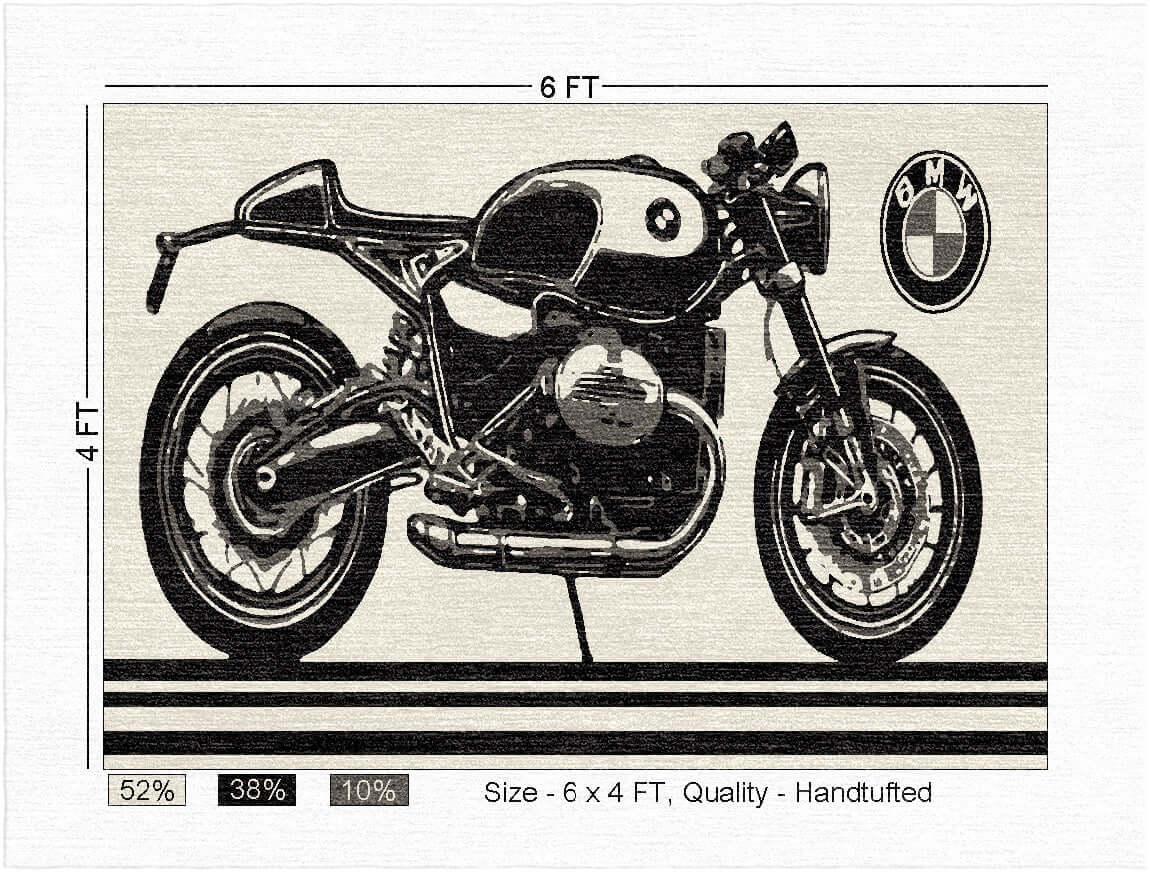 Motorcycle Wall Art Rug Inspired by BMW